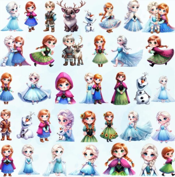 Kit Digital Frozen Aquarela Cute Png