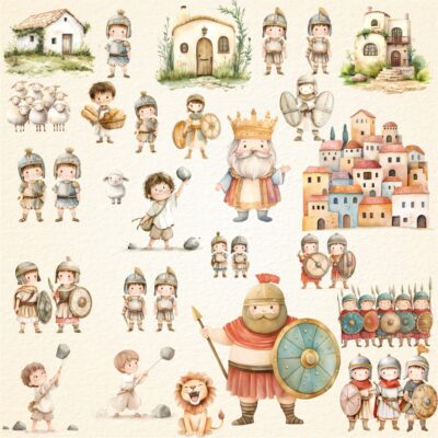 Kit Digital Histórias da Bíblia Davi e Golias