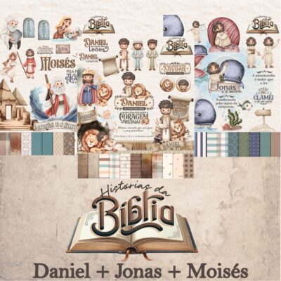 Kit Digital Combo Historias da Bíblia Daniel Jonas e Moises