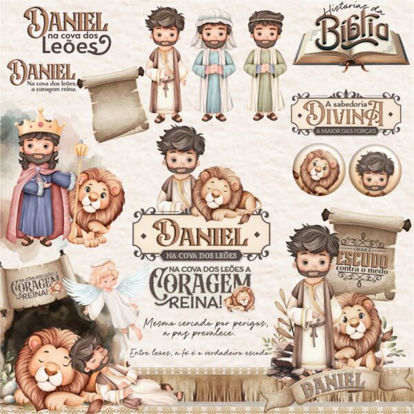 Kit Digital Combo Historias da Bíblia Daniel Jonas e Moises - Imagem 2