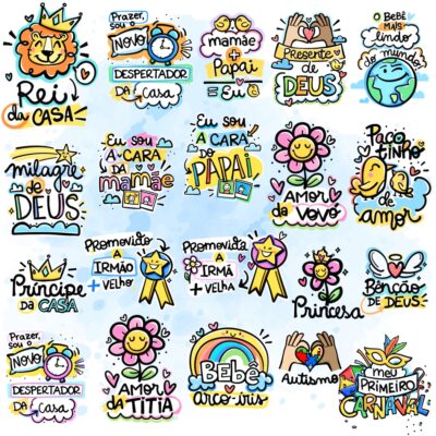 Kit Digital Frases Vestuário Infantil