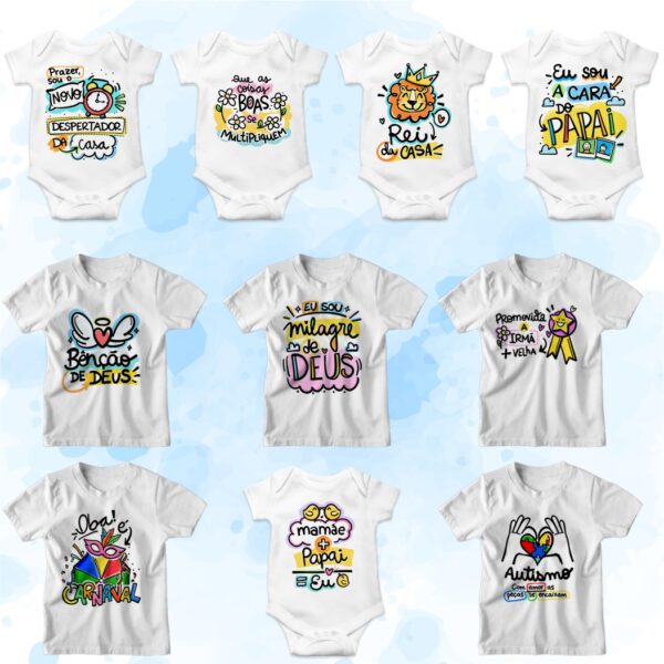 Kit Digital Frases Vestuário Infantil - Imagem 2