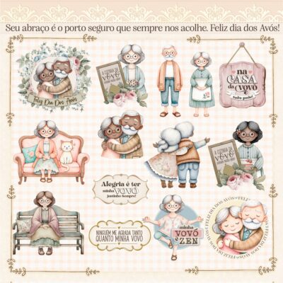 Kit Digital Dia dos Avós Aquarela