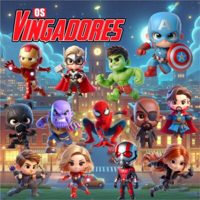 Kit Digital os Vingadores Cute 3d