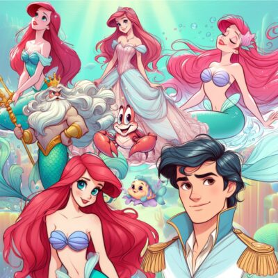 Kit Digital Ariel a Pequena Sereia Aquarela