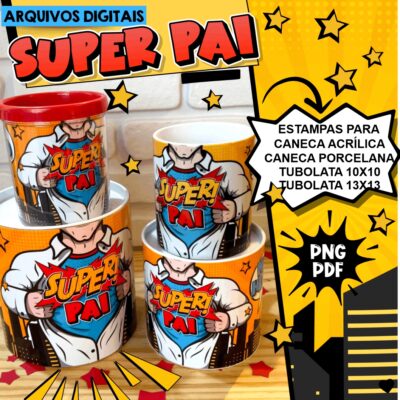 Arquivo Digital Dia dos Pais Arte Caneca Sublimação