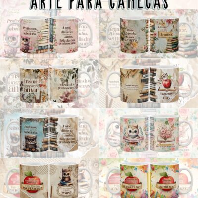 Dia dos Professores Arte Canecas