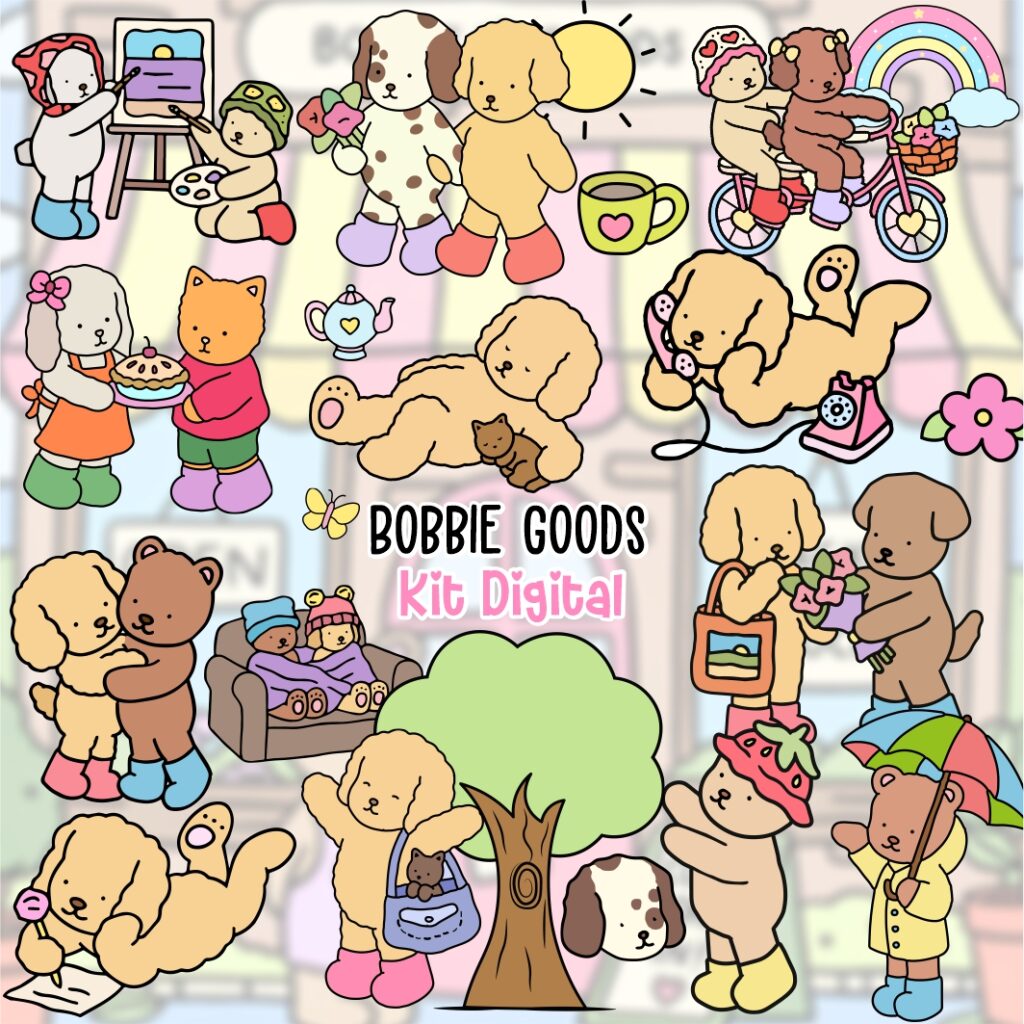 Arquivo Digital pdf Bobbie Goods para Colorir + kit Figuras – Art Folk ...
