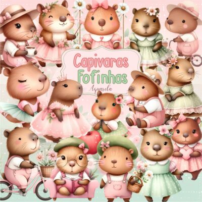 Kit Digital Capivara Fofinhas