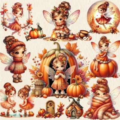 Kit Digital Fadinhas de Outono