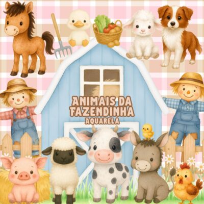 Kit Digital Fazendinha Aquarela