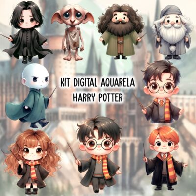 Kit Digital Harry Potter Aquarela