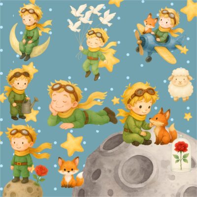 Kit Digital O Pequeno Príncipe Aquarela