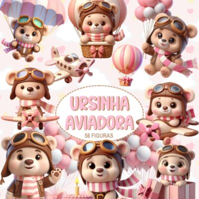 Kit Digital Ursinha Aviadora