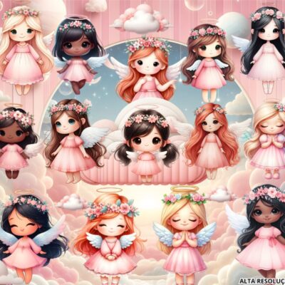 Kit Digital Anjinhas Aquarela