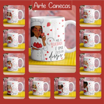 Estampas Para Canecas Morango do Amor