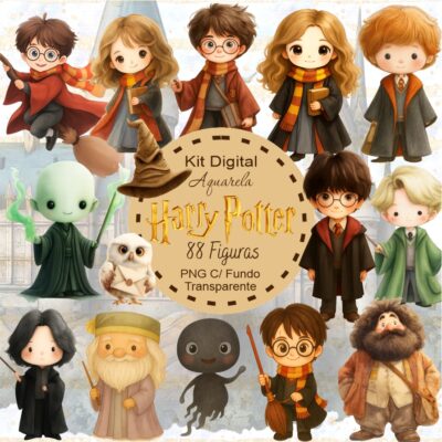 Kit Digital Harry Potter Aquarela