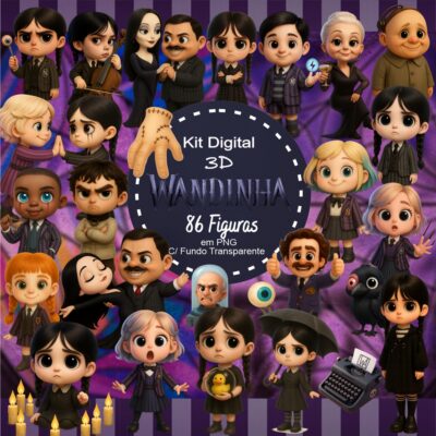 Kit Digital Wandinha 3D