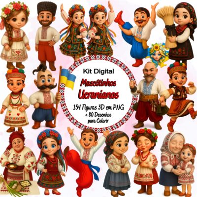Kit Digital Mascótinhos Ucranianos Ucrânia