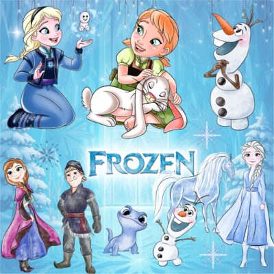 Kit Digital Frozen Aquarela