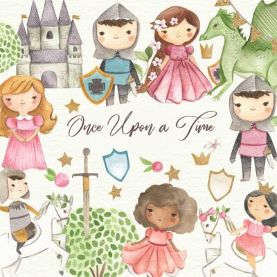 Kit Digital Era Uma Vez Once Upon a Time Aquarela