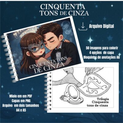 Livro de Colorir Cinquenta Tons de Cinza Arquivo Digital